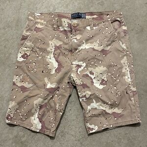 WEST 49 FLAT FRONT TAN DESERT CAMO KHAKI SHORTS MEN'S PANTS SIZE 34 WAIST